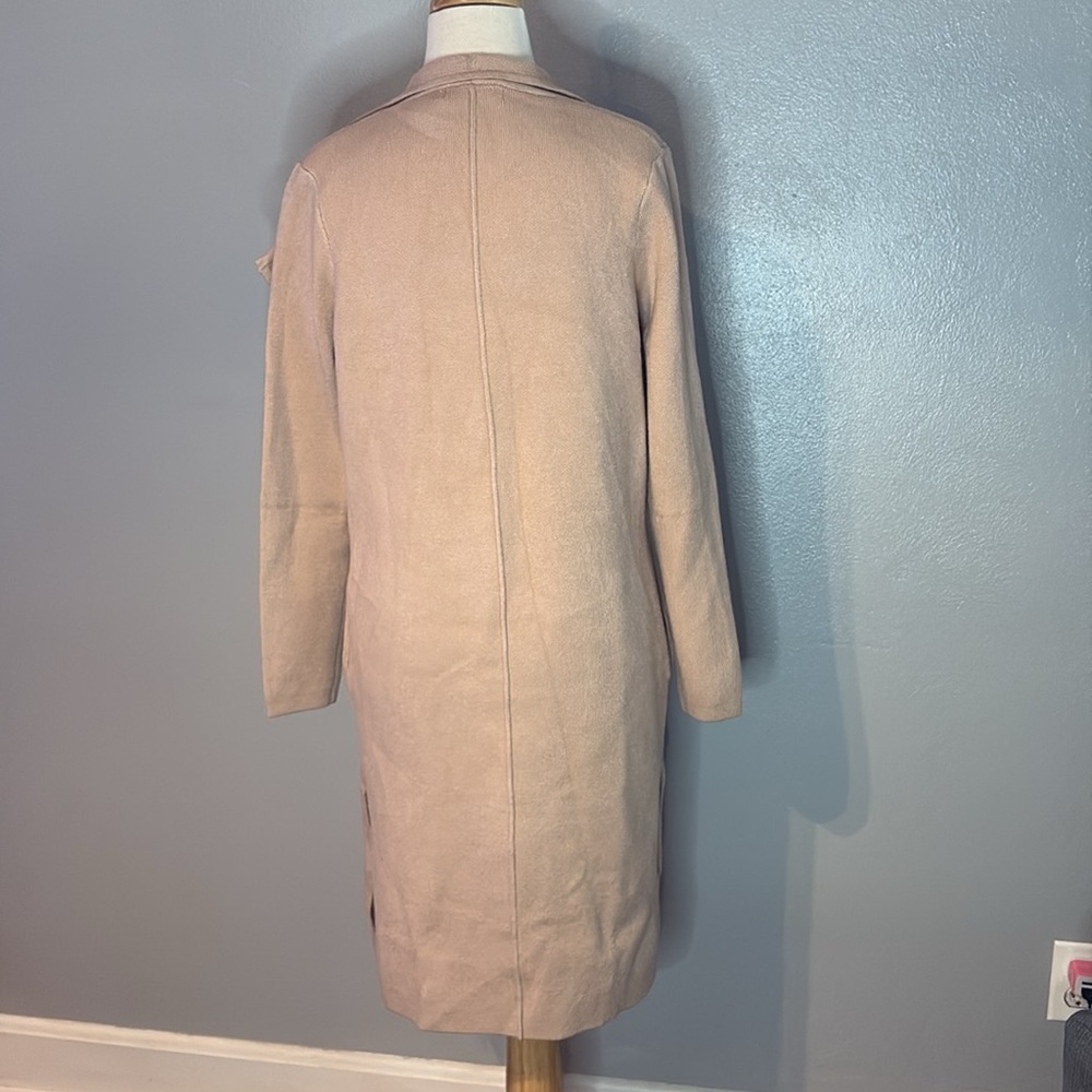 NWT Chicwish Open Front Cardigan Pockets Wide Collar Camel Tan Small - Picture 7 of 12